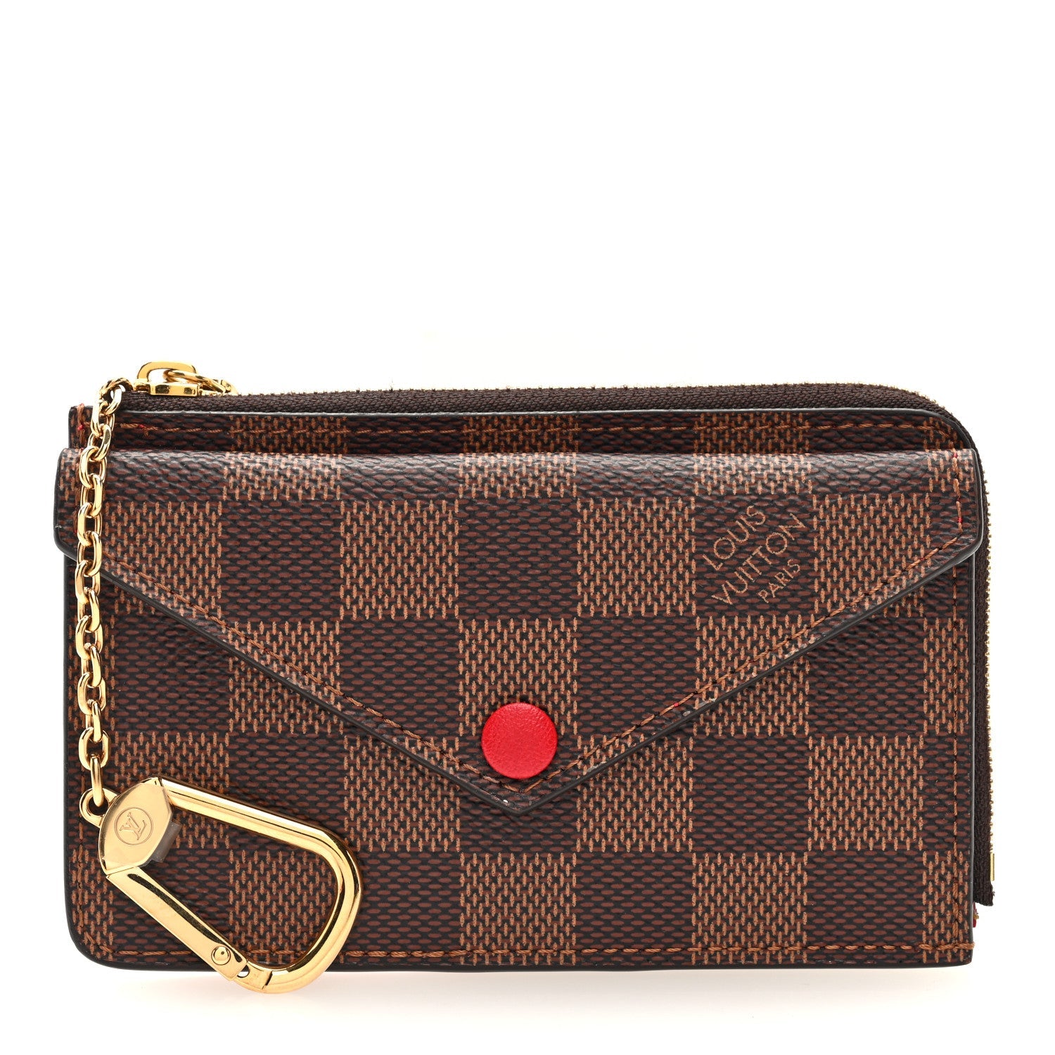 Louis Vuitton Damier Ebene Recto Verso Card Holder Red