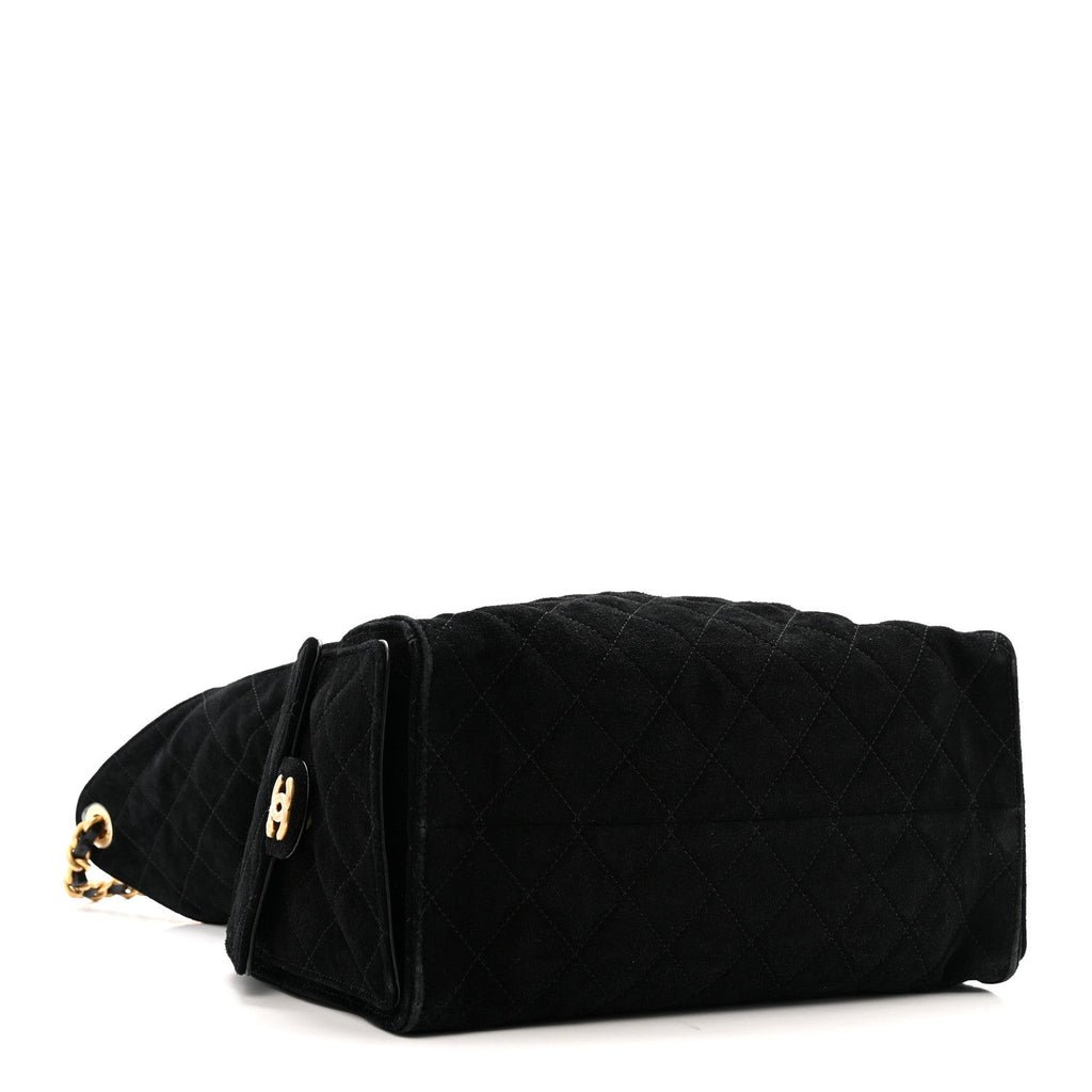 Chanel Suede Quilted Medium Chanel 25 Handbag Black