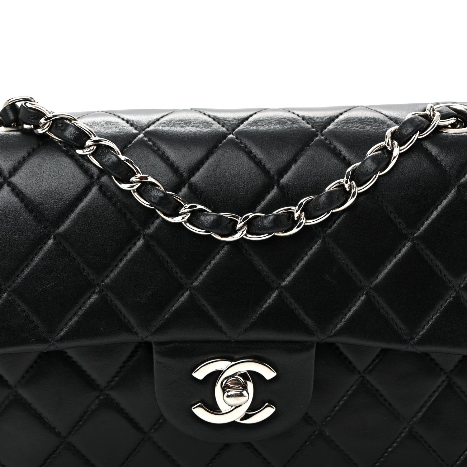 Chanel Lambskin Quilted Small Double Flap Black