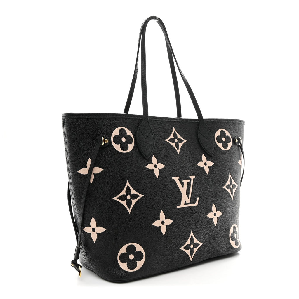 Louis Vuitton Empreinte Monogram Giant Neverfull MM Black Beige