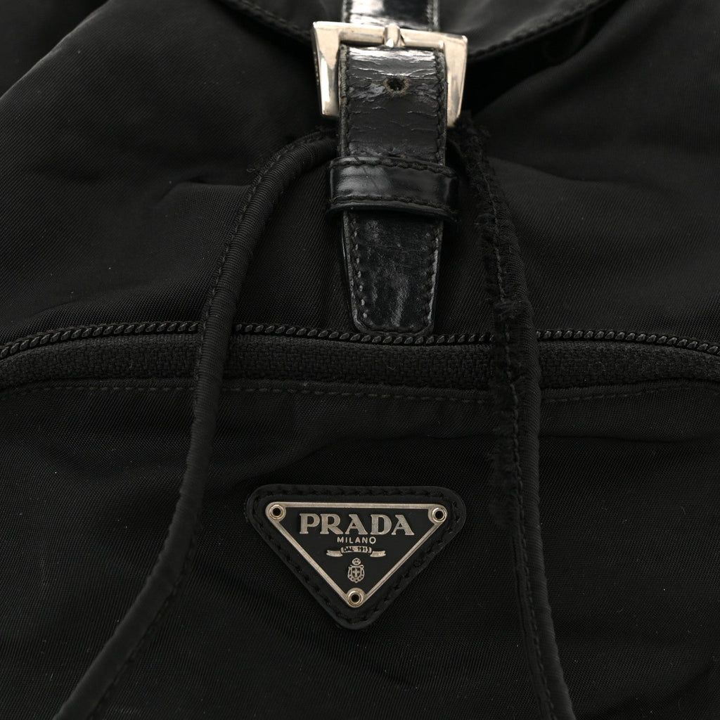 Prada Nylon Vela Mini Cinch Backpack Black