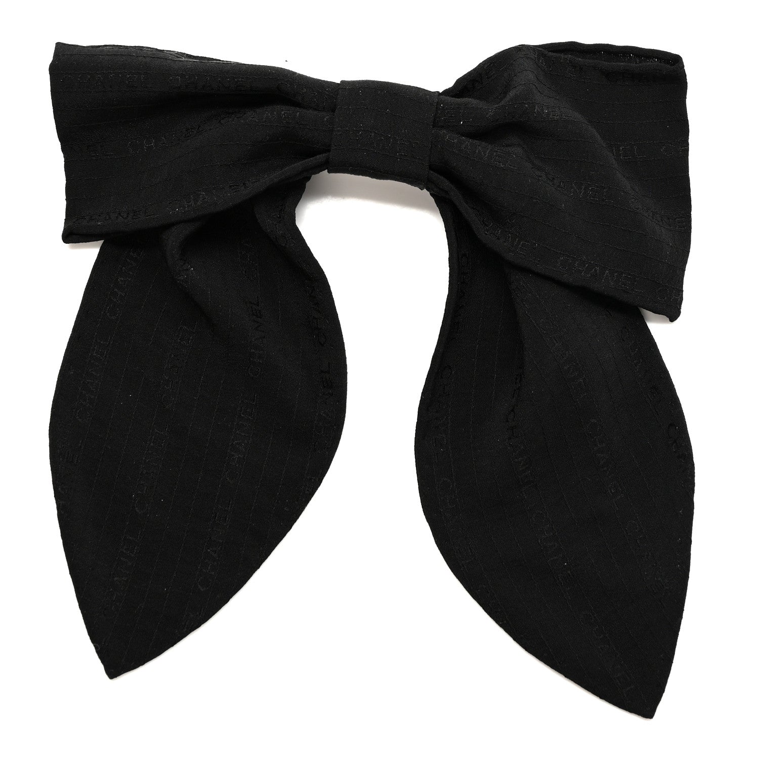 Chanel Silk Bow Hair Clip Black