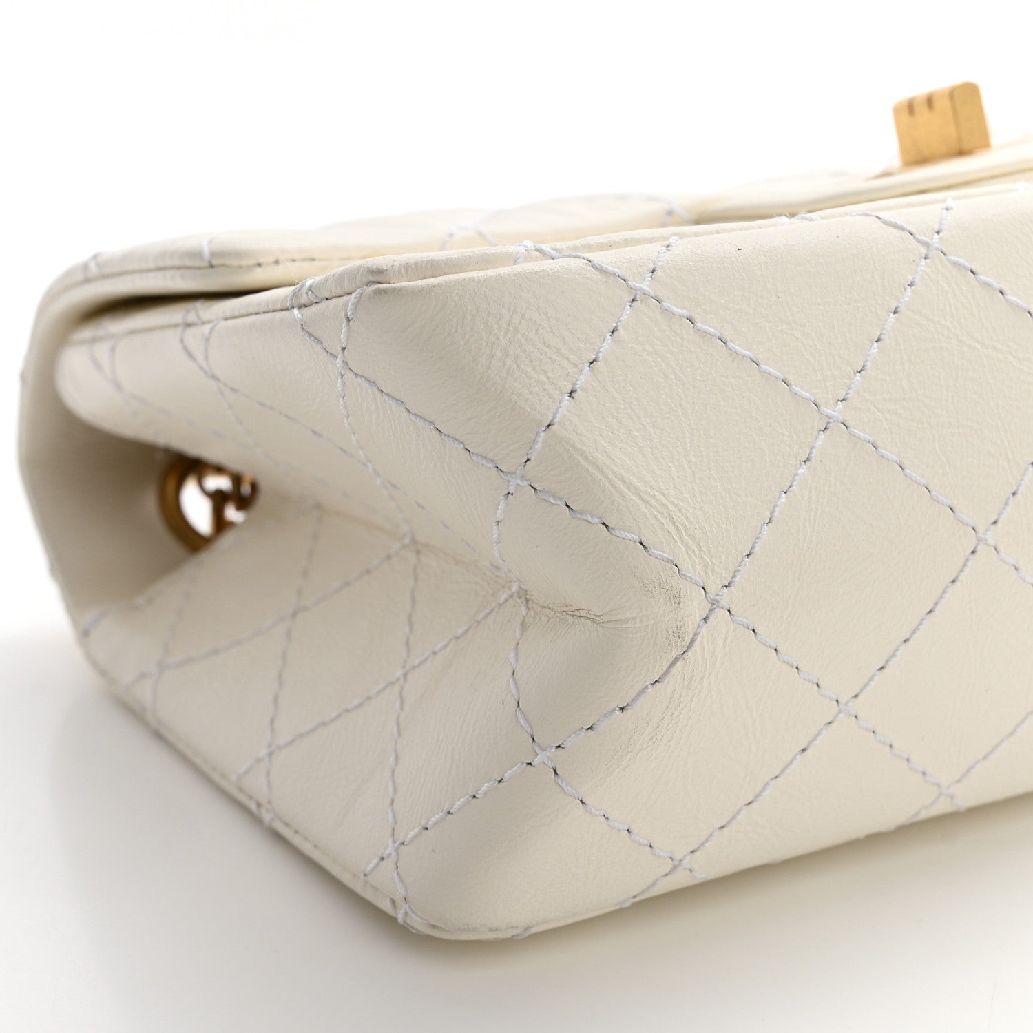 Chanel Aged Calfskin Quilted 2.55 Reissue Mini Flap White
