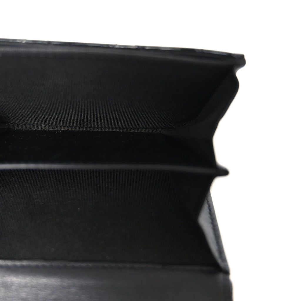 Patent Quilted Reissue Flap Card Holder Wallet So Black