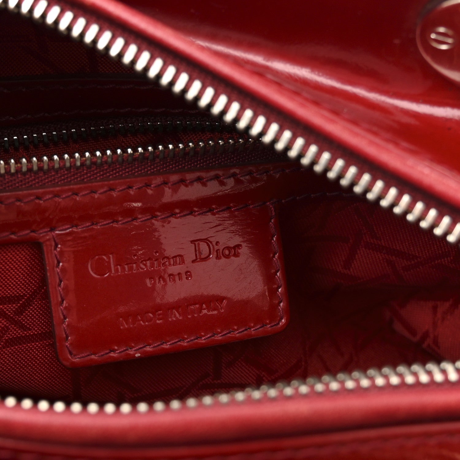 Christian Dior Patent Cannage Medium Lady Dior Red