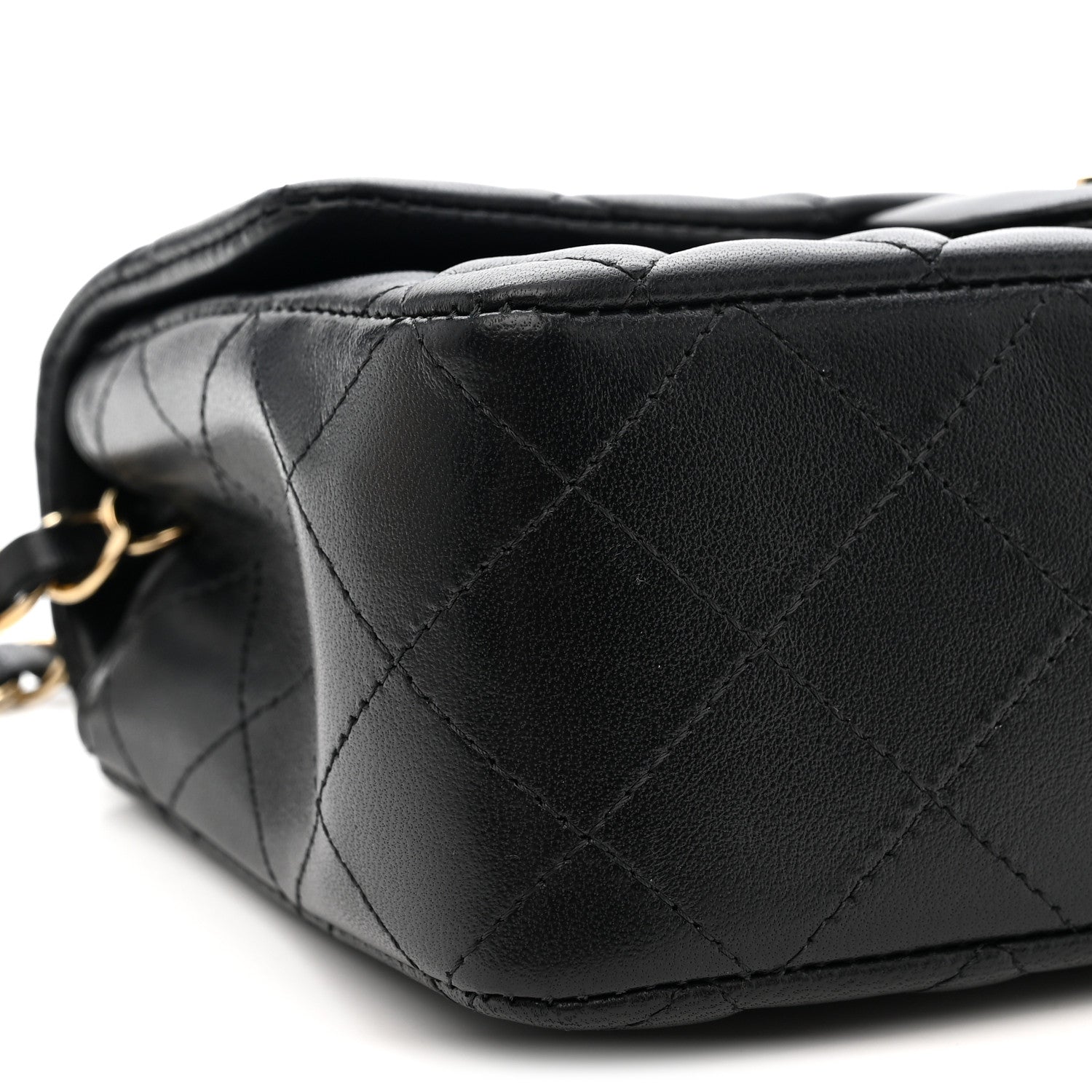 Chanel Lambskin Quilted Mini Rectangular Flap Black