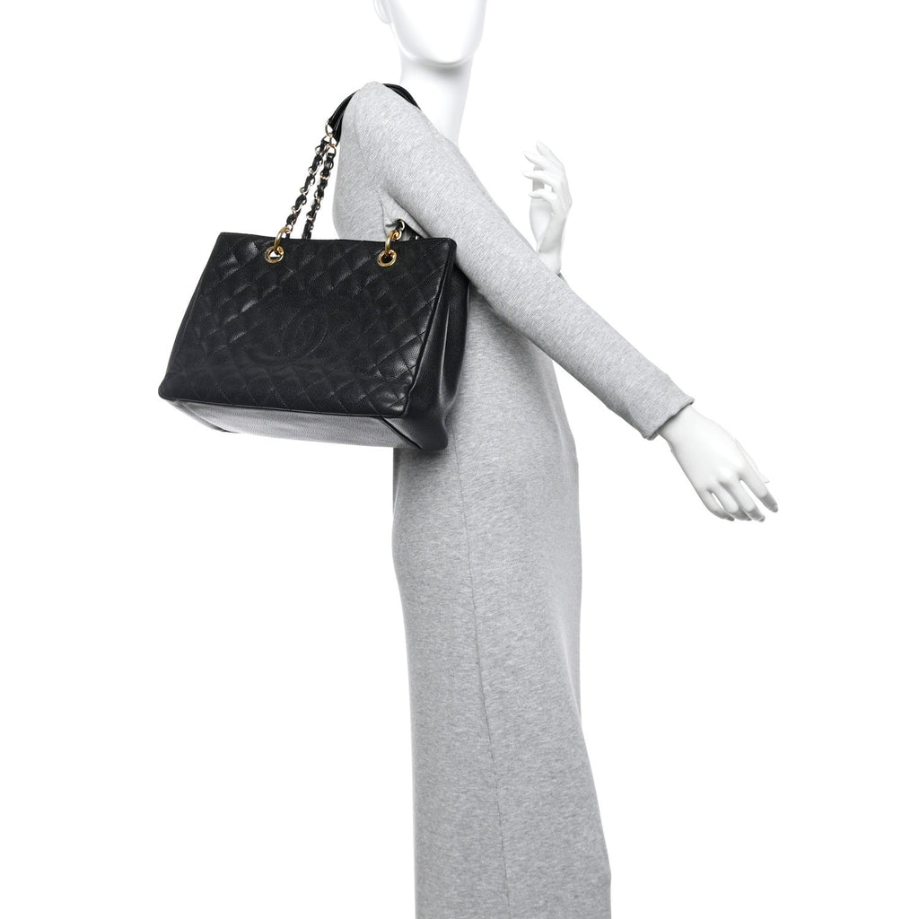 Chanel Caviar Quilted Grand Shopping Tote GST Black