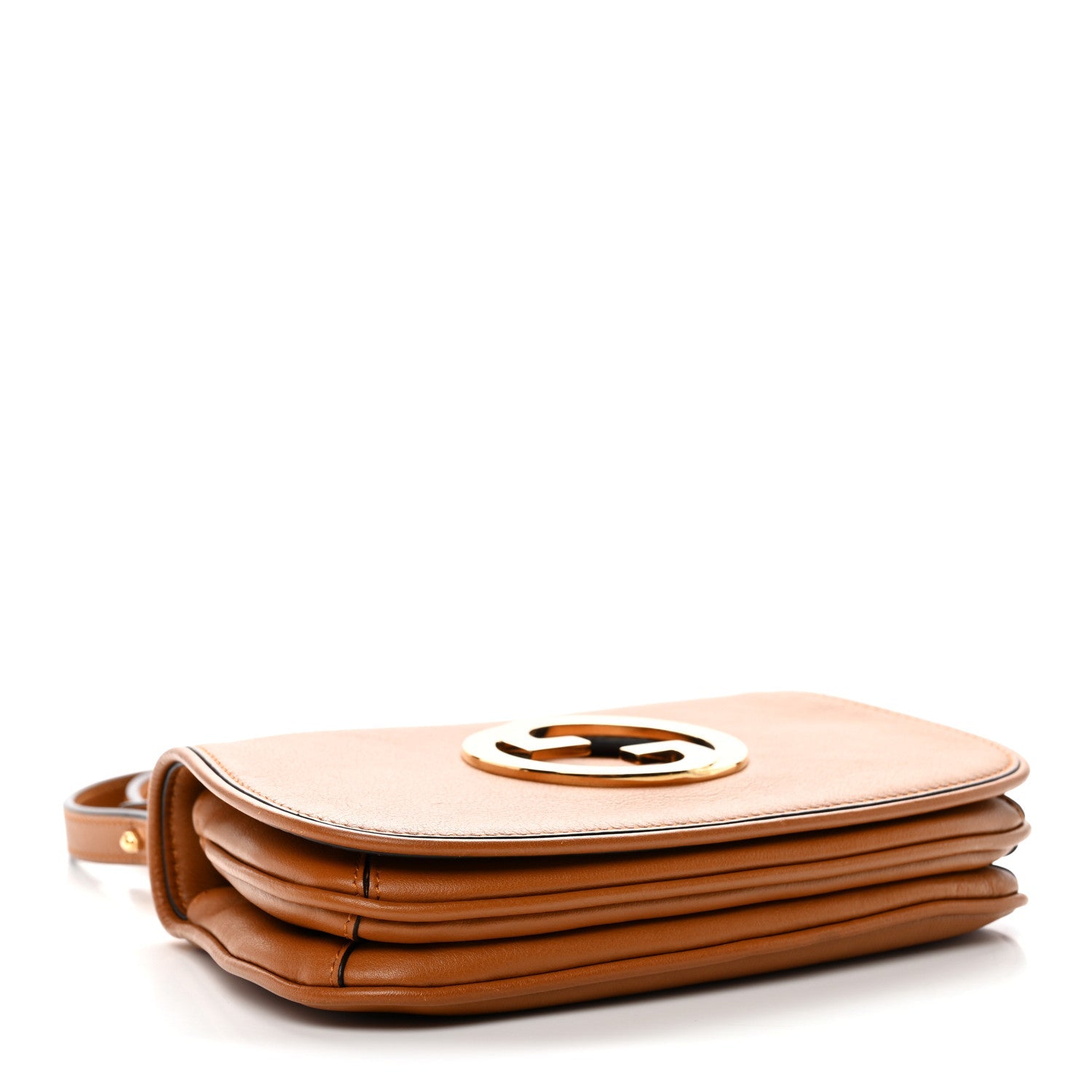 Gucci Roxy Calfskin Web Mini Blondie Shoulder Bag Cognac
