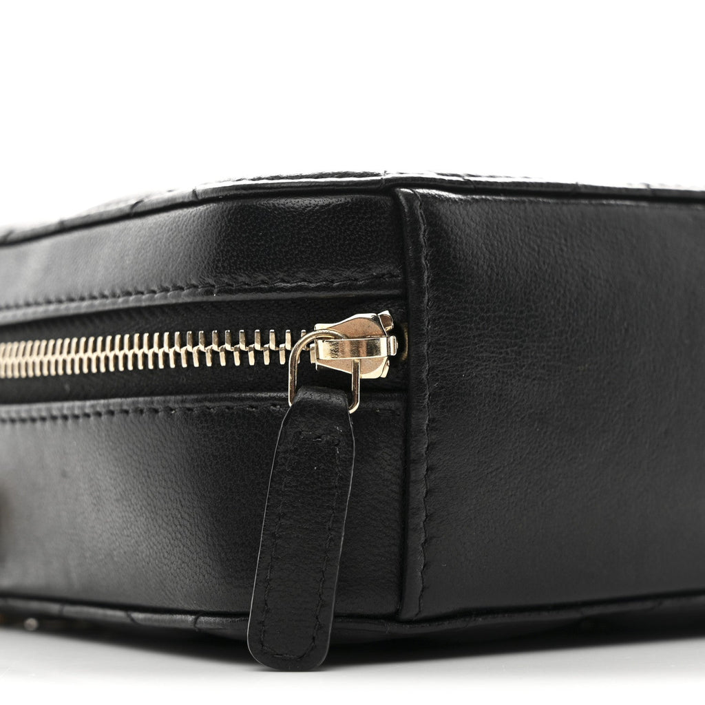 Chanel Lambskin Quilted CC Pearl Crush Camera Case Black