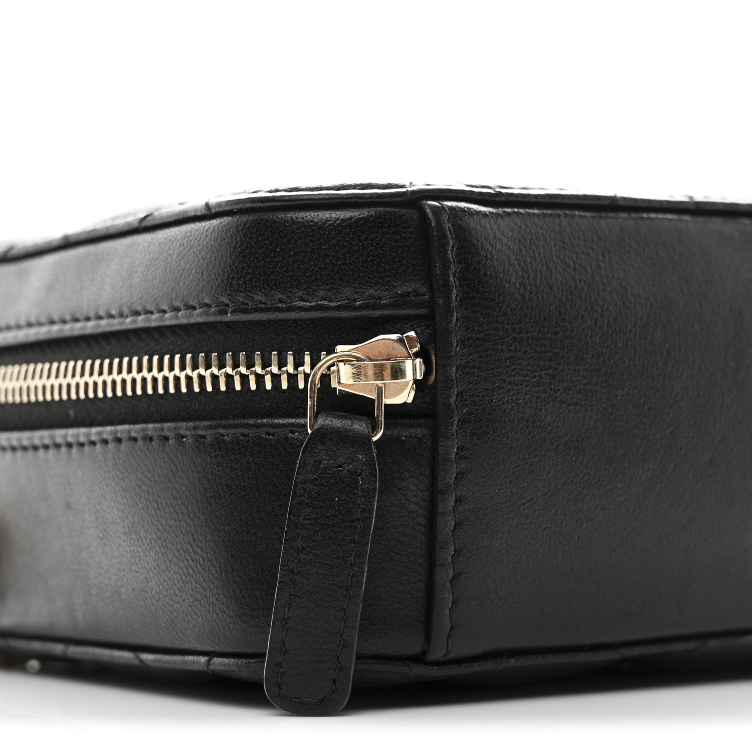 Chanel Lambskin Quilted CC Pearl Crush Camera Case Black