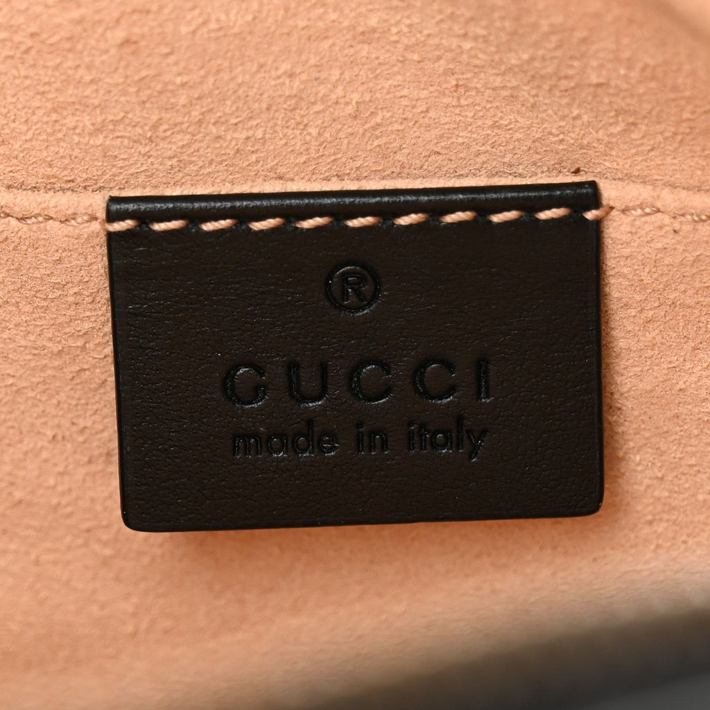 Gucci Calfskin Matelasse Mini GG Marmont Chain Shoulder Bag Black