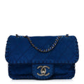 Chanel Suede Quilted Whipstitch Mini Flap Blue