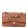 Chanel Lambskin Quilted Medium Double Flap Brown