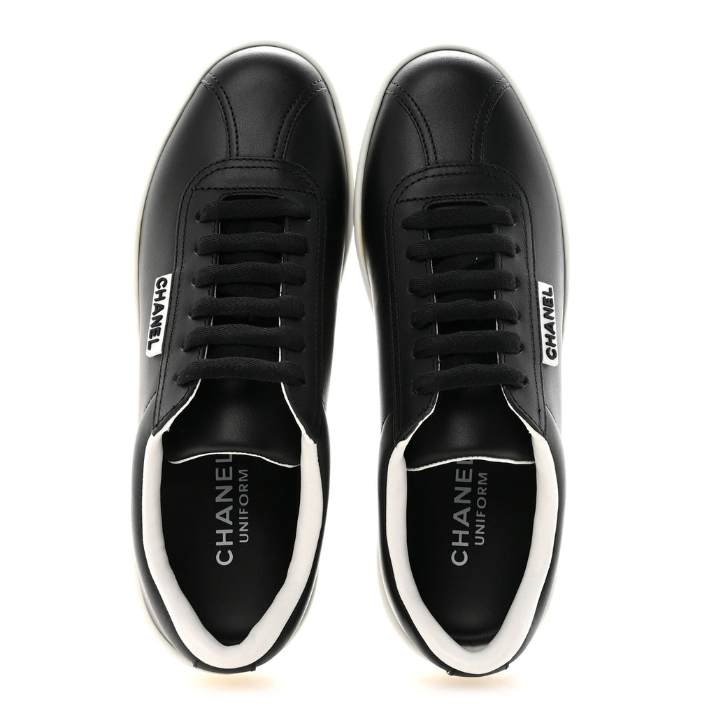 Calfskin CC Womens Sneakers 37 Black