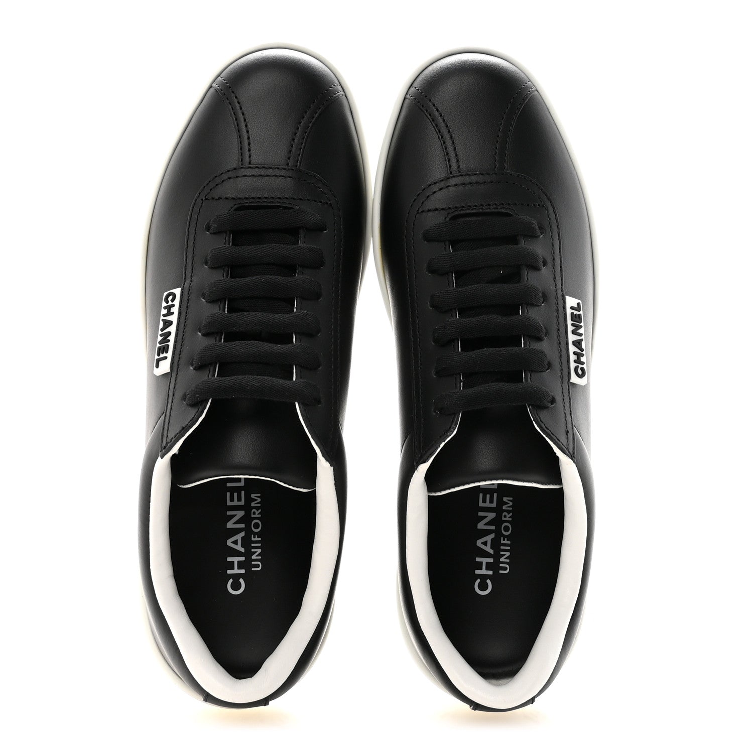Calfskin CC Womens Sneakers 37 Black