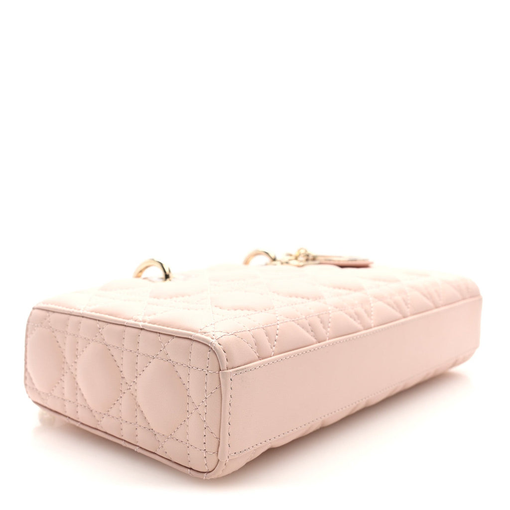 Christian Dior Lambskin Cannage Medium Lady D-Joy Powder Pink