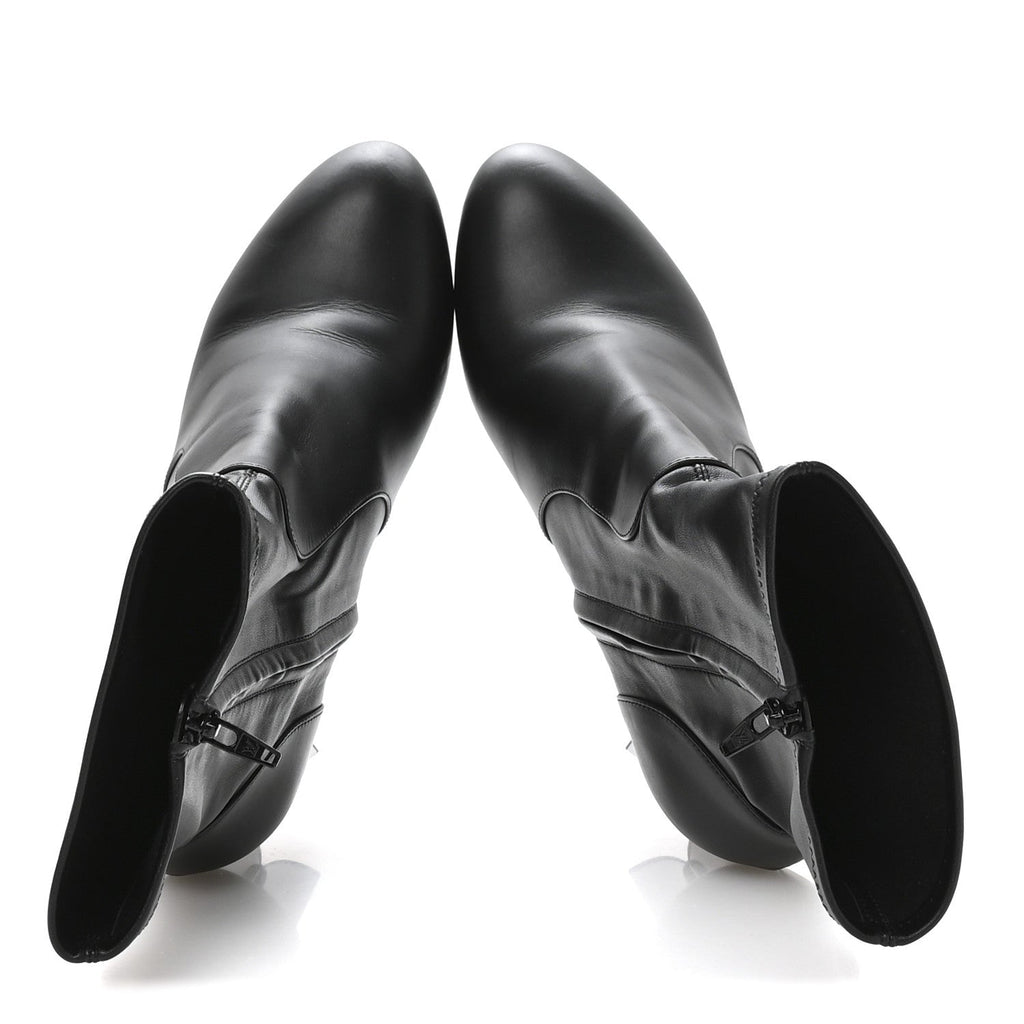 Louis Vuitton Calfskin Uniformes Silhouette Ankle Boots 39 Black