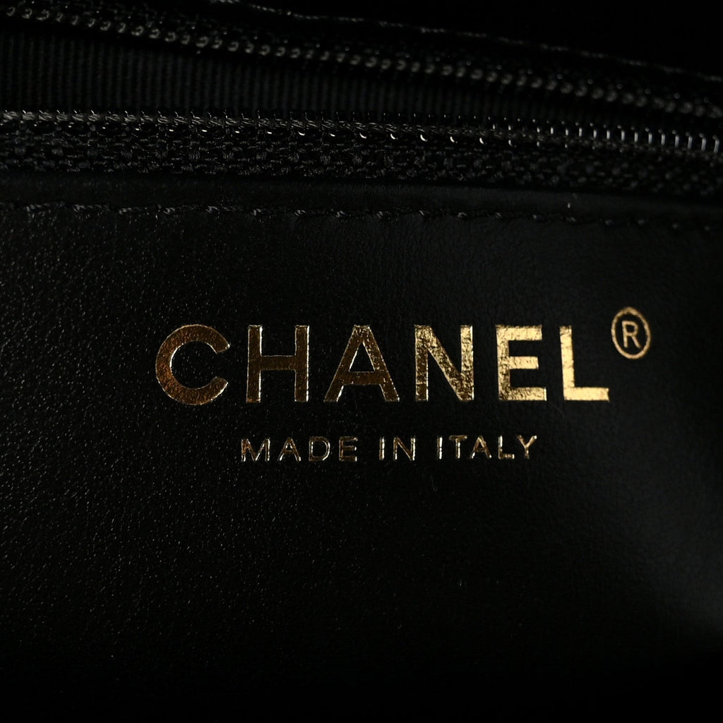 Chanel Shiny Aged Calfskin Quilted Nano Kelly Shopper Black