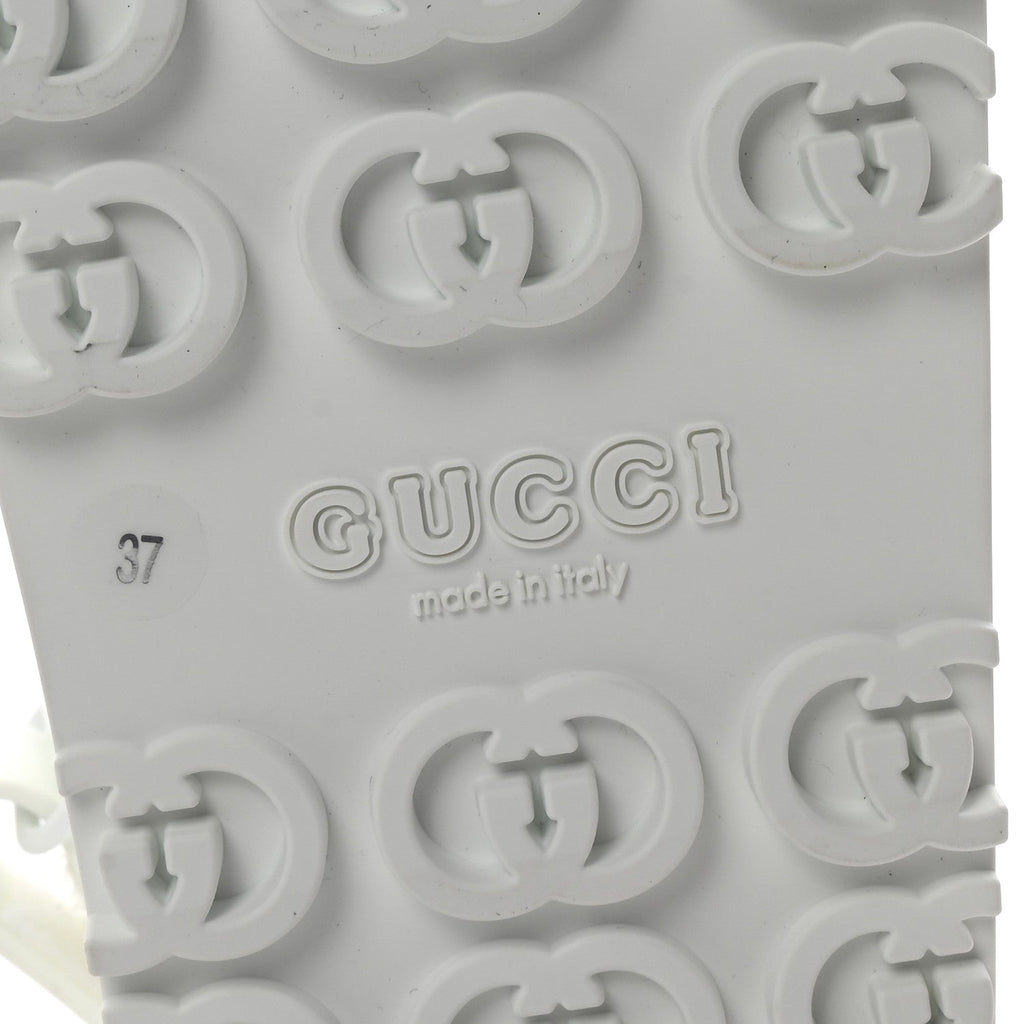 Gucci Soft Rubber Horsebit Touch Womens Strapped Sandals 37 Great White