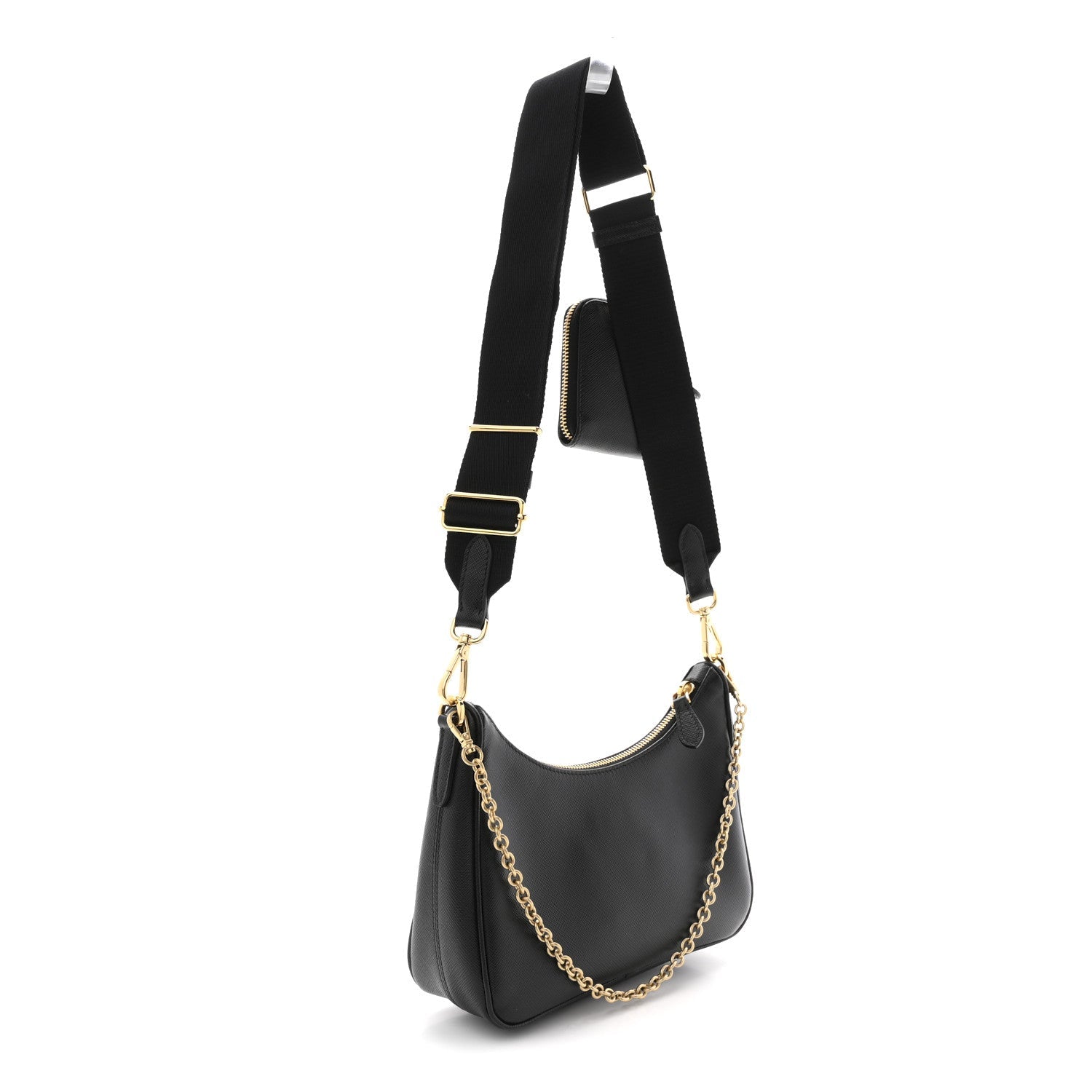 Prada Saffiano Lux Re-Edition 2005 Shoulder Bag Black