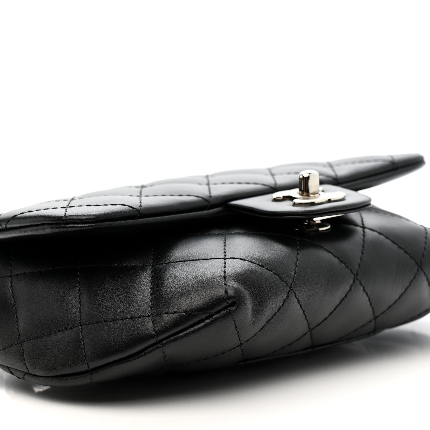 Chanel Calfskin Quilted CC Uniform Flap Belt Bag Black