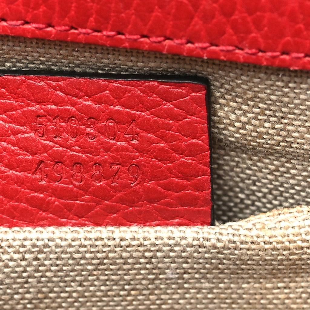 Gucci Dollar Calfskin Small Interlocking G Shoulder Bag Red