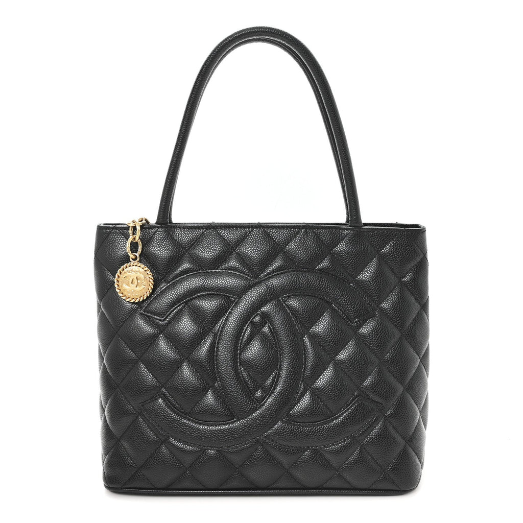 Chanel Caviar Quilted Medallion Tote Black
