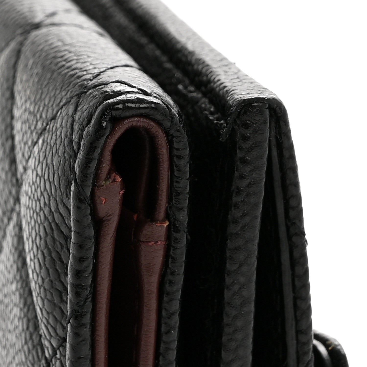 Caviar Quilted Double Flap Wallet Black