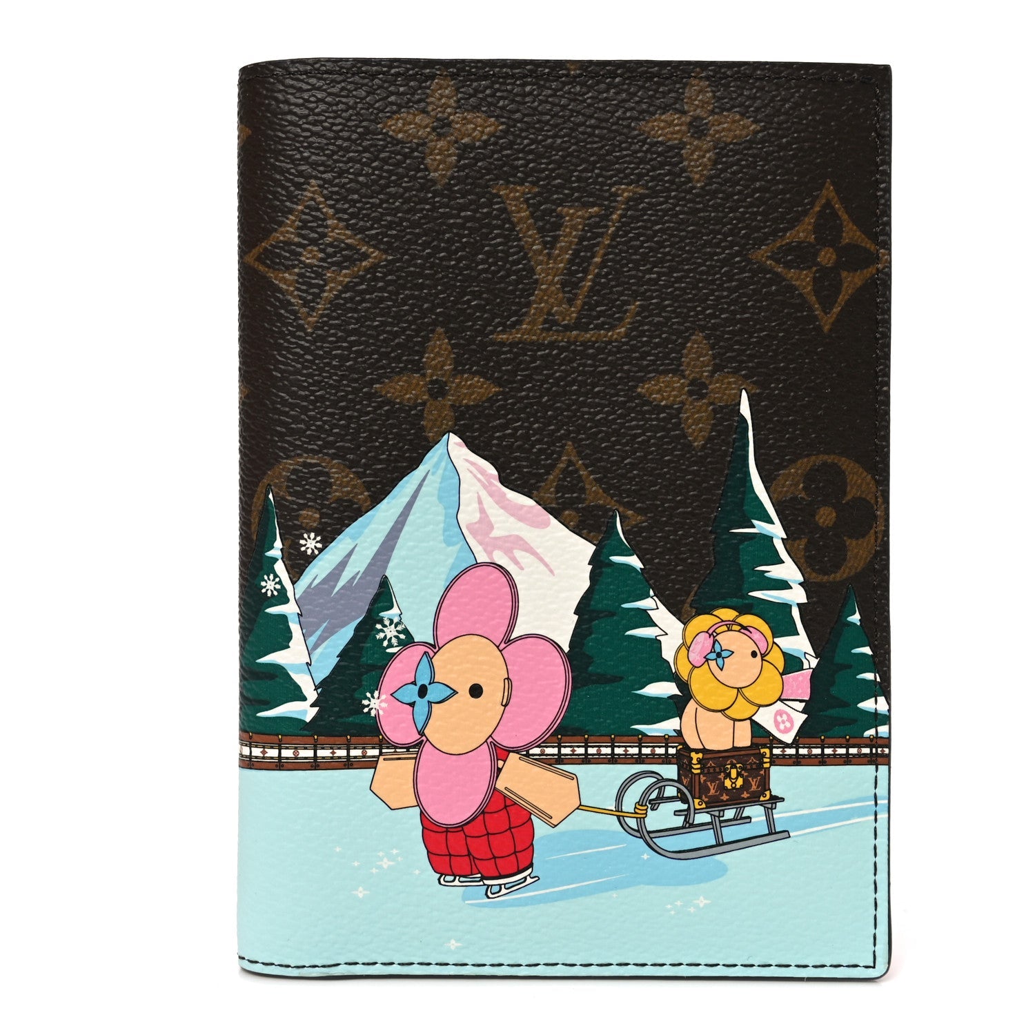 Louis Vuitton Monogram 2023 Christmas Animation Alpine Passport Cover Pink