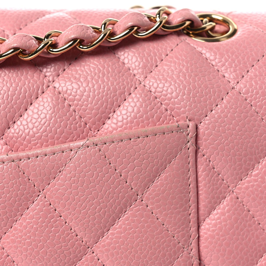 Chanel Caviar Quilted Medium Double Flap Pink