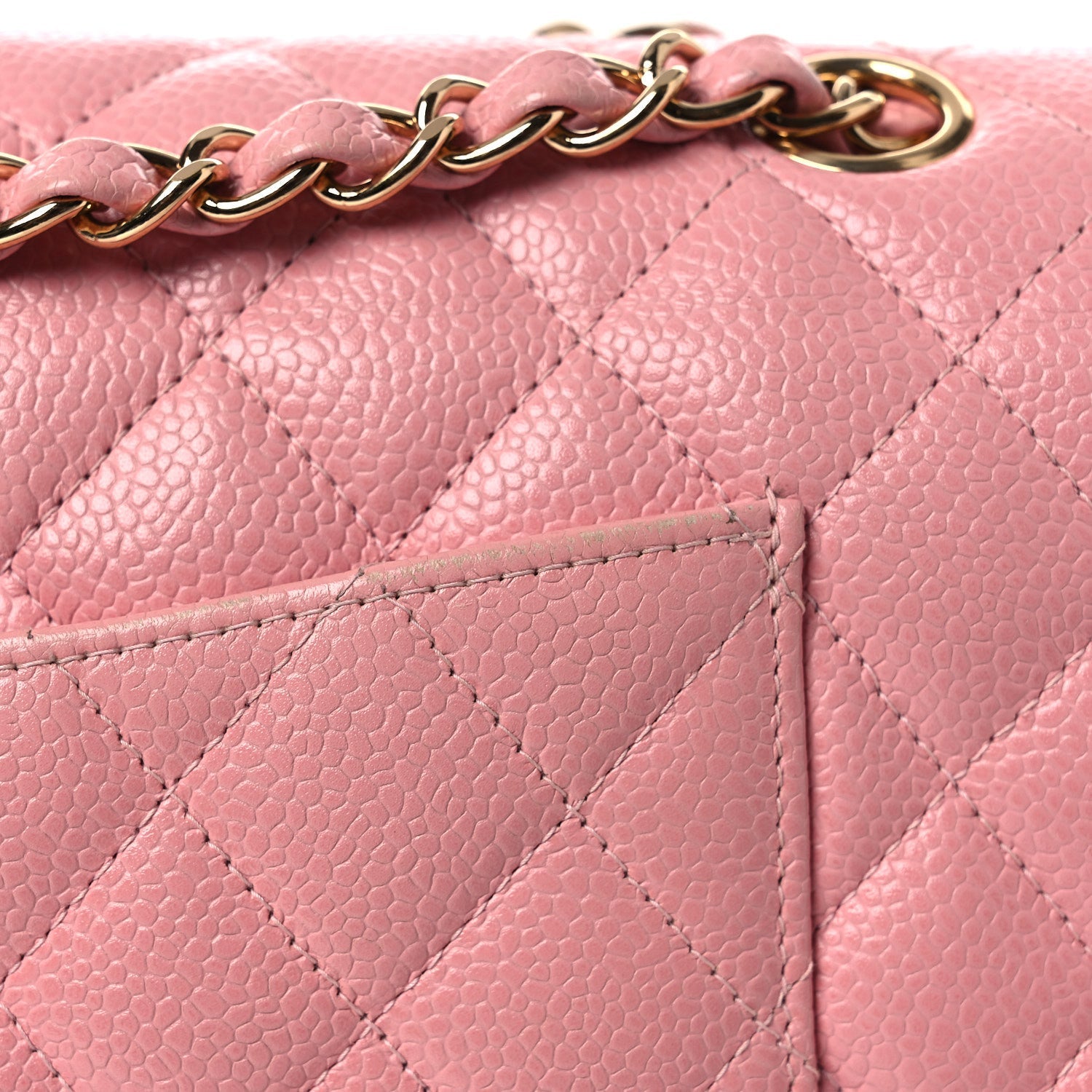 Chanel Caviar Quilted Medium Double Flap Pink