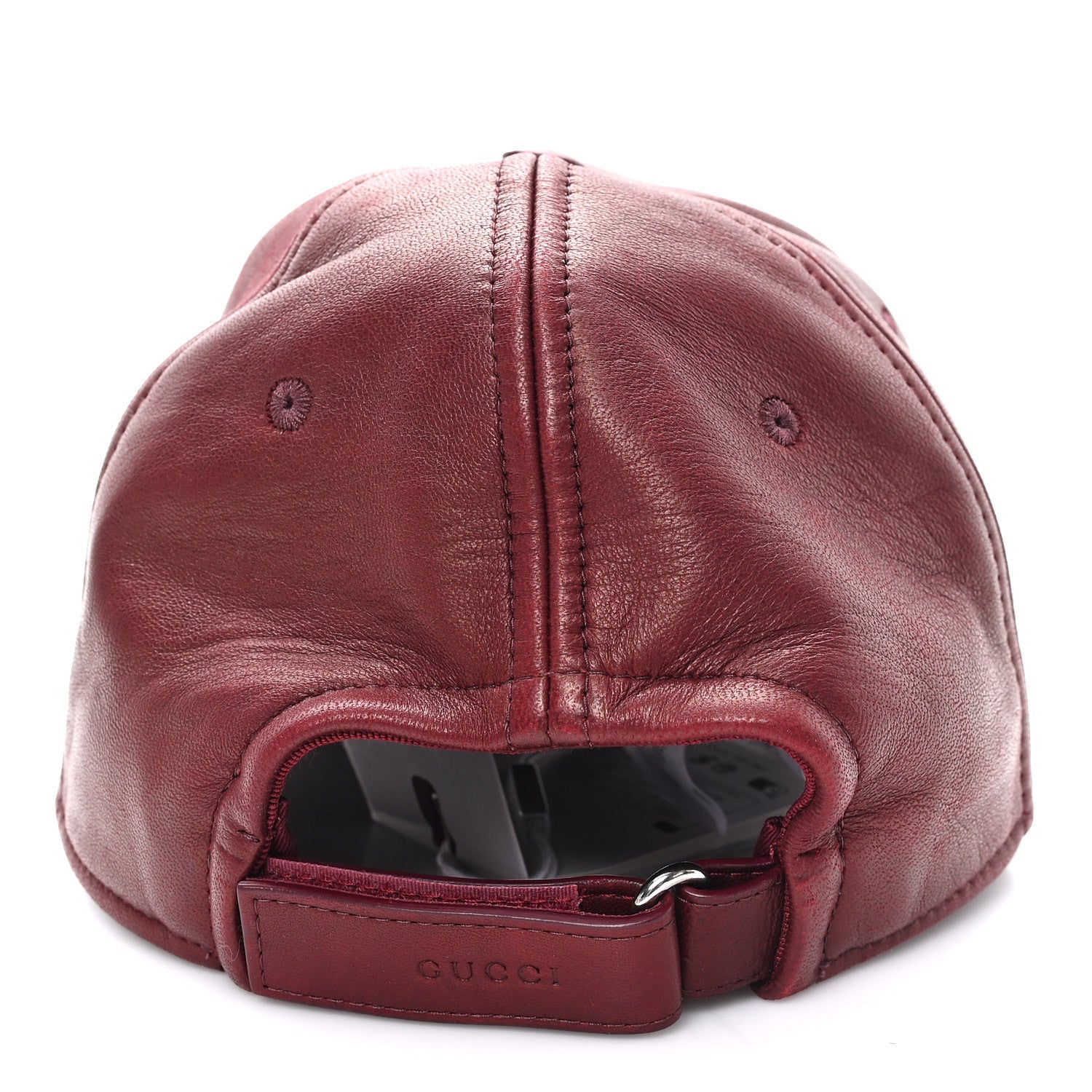 Gucci Calfskin Interlocking G Baseball Hat S Bordeaux