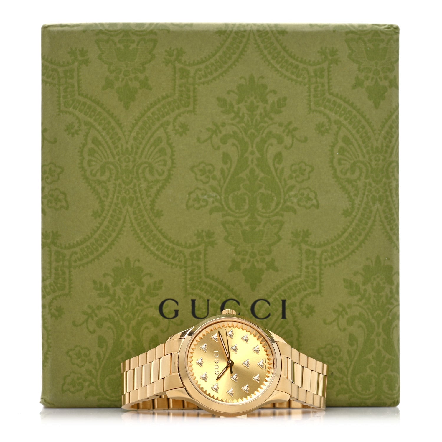 Gucci Stainless Steel 32mm G-Timeless Bee Quartz Watch Gold