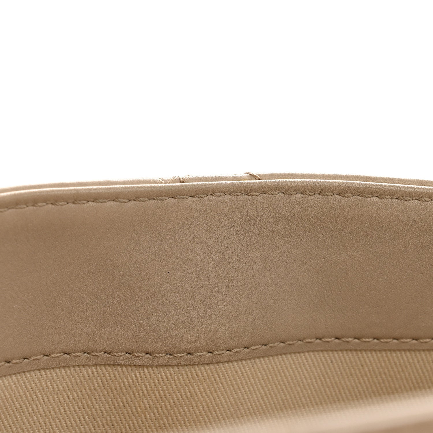 Chanel Calfskin Double Stitch Large Hamptons Flap Bag Beige