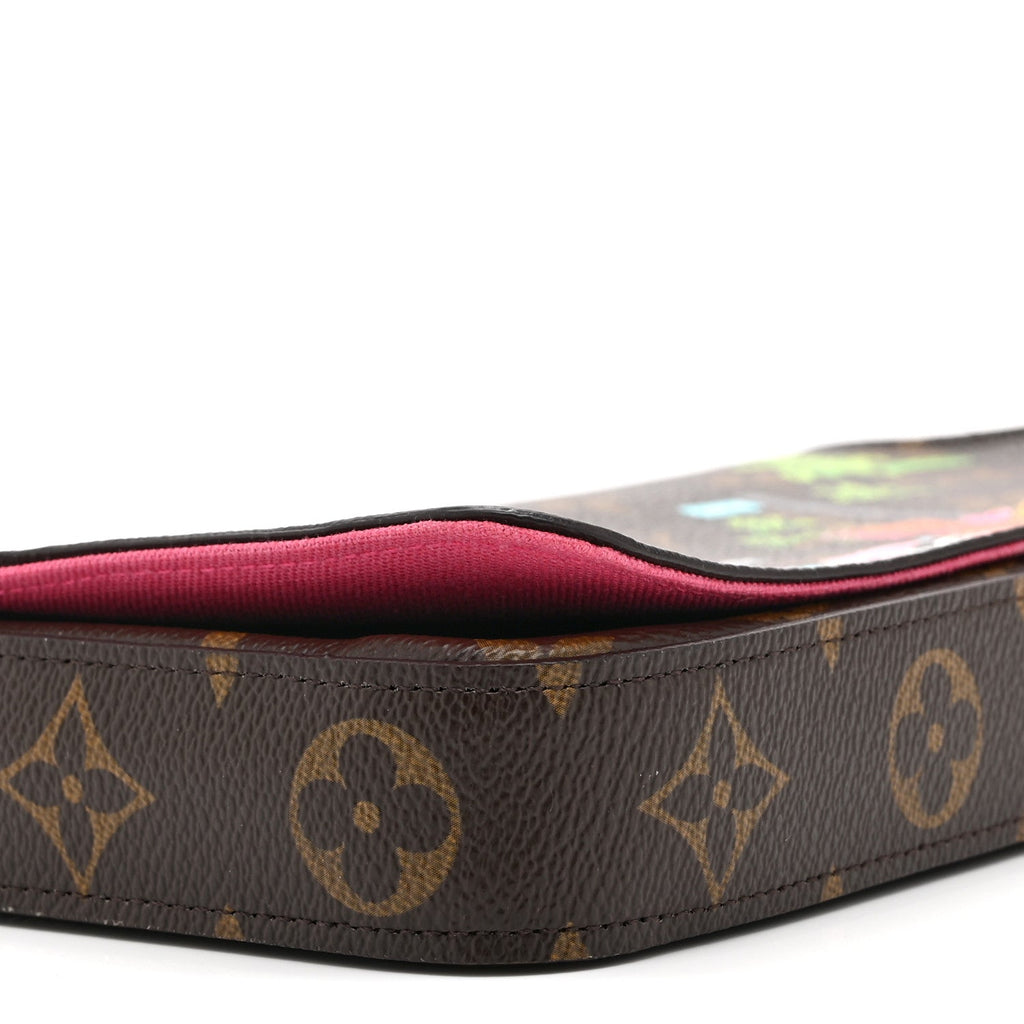 Louis Vuitton Monogram 2021 Christmas Animation Hollywood Pochette Felicie Chain Wallet Fuchsia