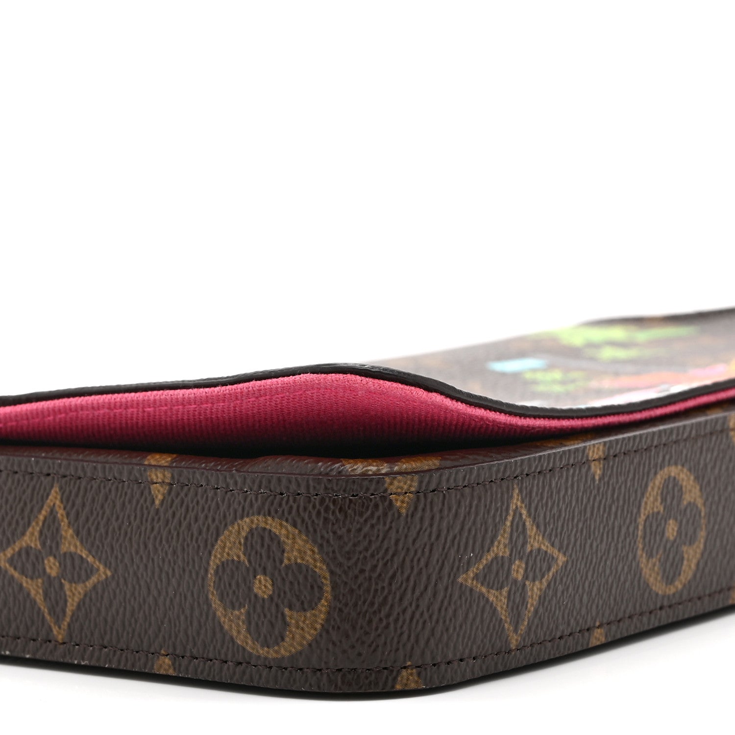 Louis Vuitton Monogram 2021 Christmas Animation Hollywood Pochette Felicie Chain Wallet Fuchsia