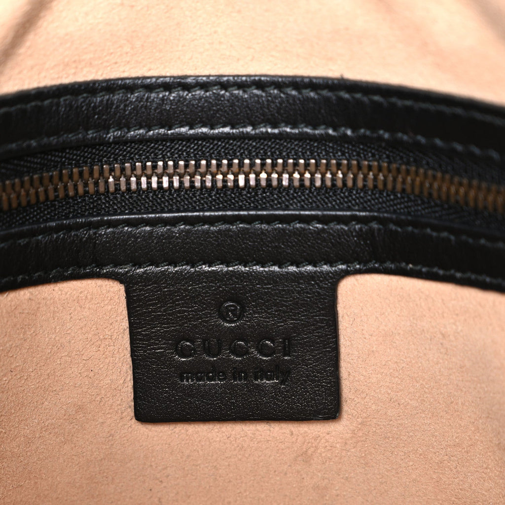 Gucci Calfskin Matelasse GG Marmont Flat Messenger Bag Black