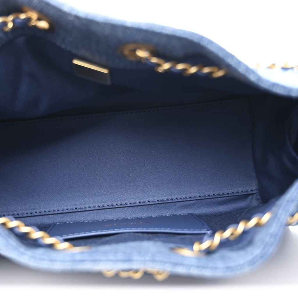 Chanel Washed Denim Quilted Mini Chanel 25 Handbag Blue
