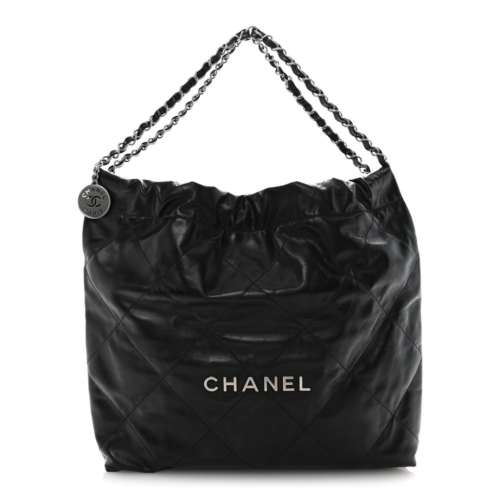 Chanel Shiny Calfskin Quilted Chanel 22 Black