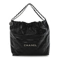 Chanel Shiny Calfskin Quilted Chanel 22 Black