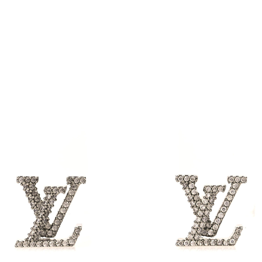 Louis Vuitton Crystal LV Iconic Earrings Silver