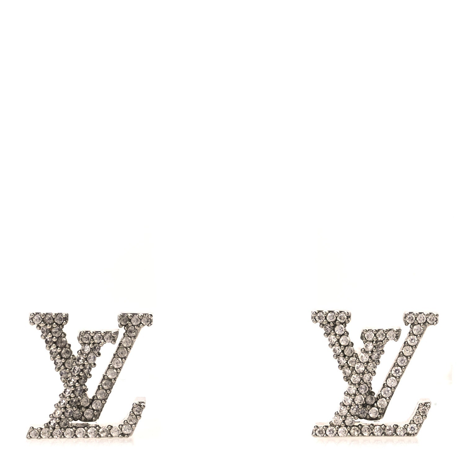 Louis Vuitton Crystal LV Iconic Earrings Silver