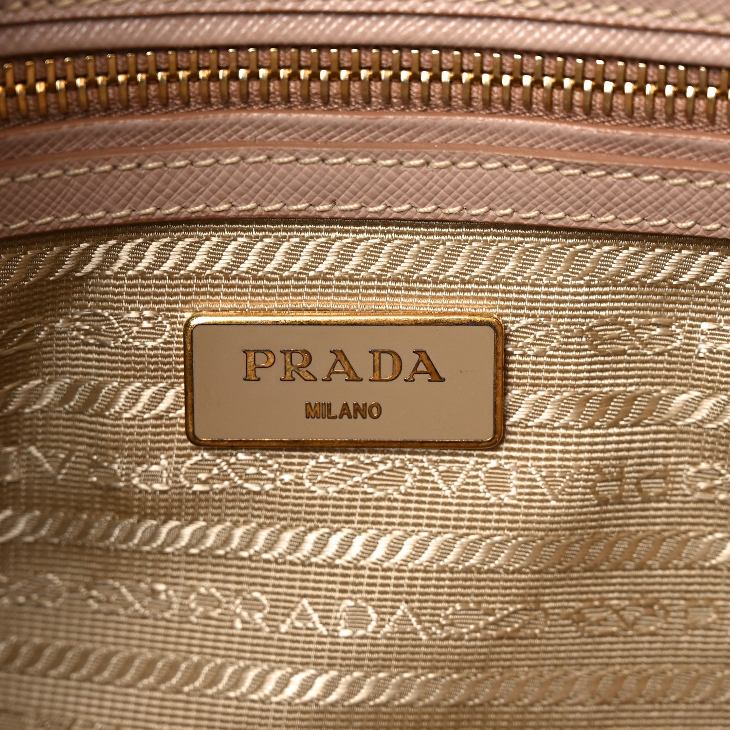 Prada Saffiano Small Galleria Double Zip Tote Cammeo