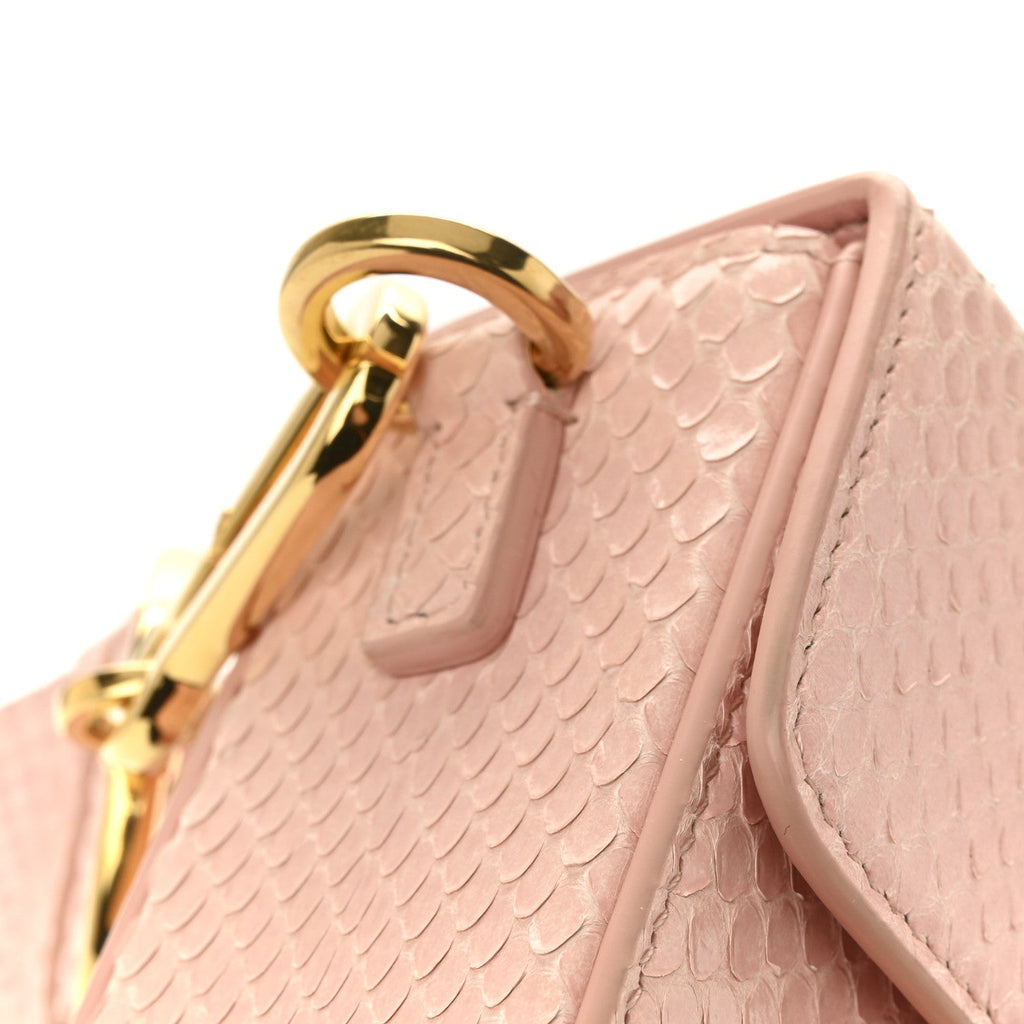 Christian Dior Snakeskin 30 Montaigne Box Bag Rose Clair
