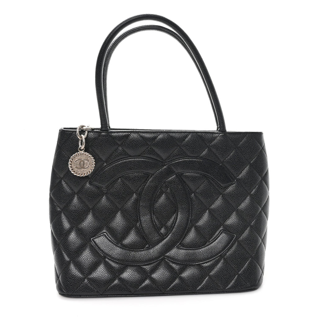 Chanel Caviar Quilted Medallion Tote Black