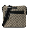 Gucci GG Supreme Monogram Flat Messenger Bag Black