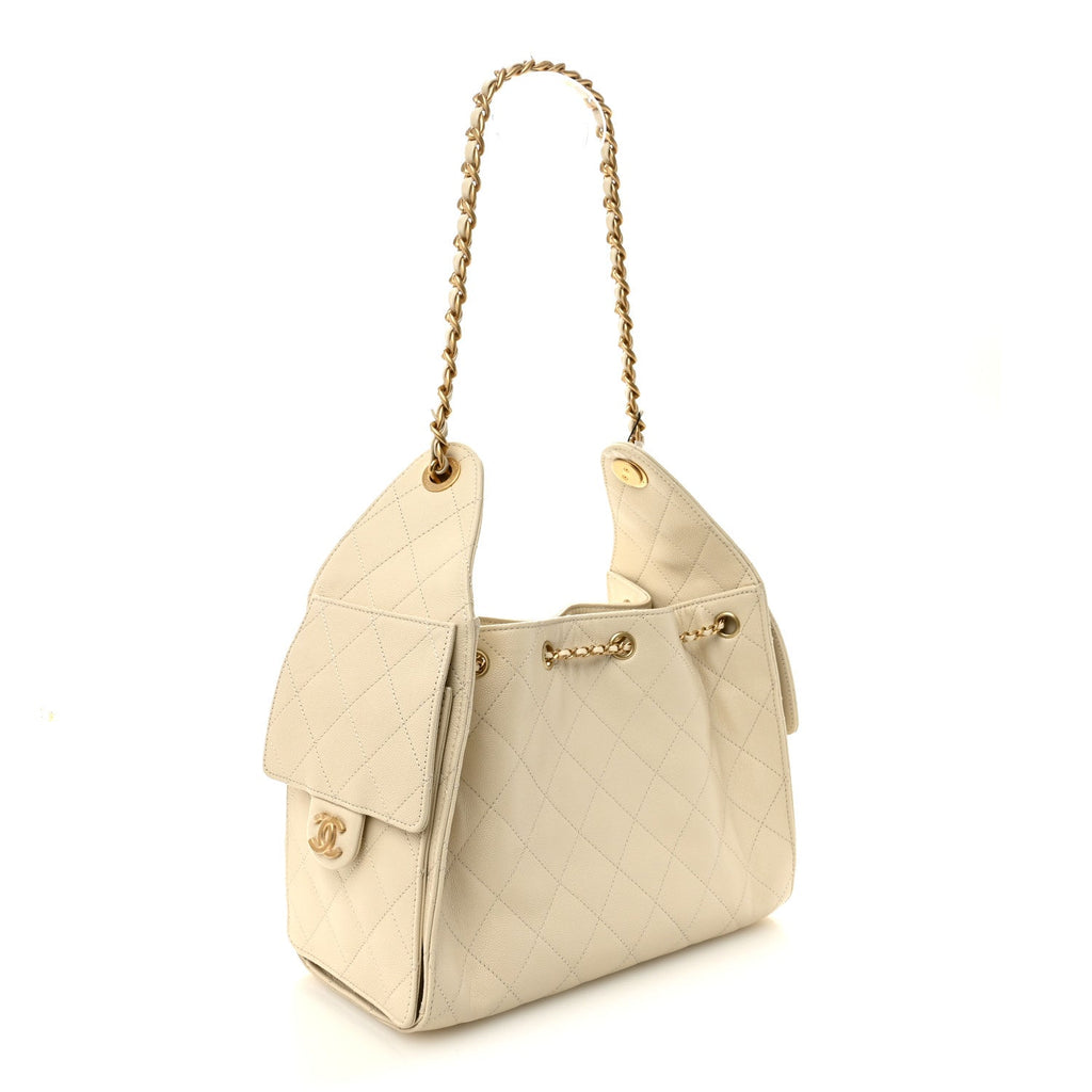 Chanel Caviar Quilted Small Chanel 25 Handbag Light Beige