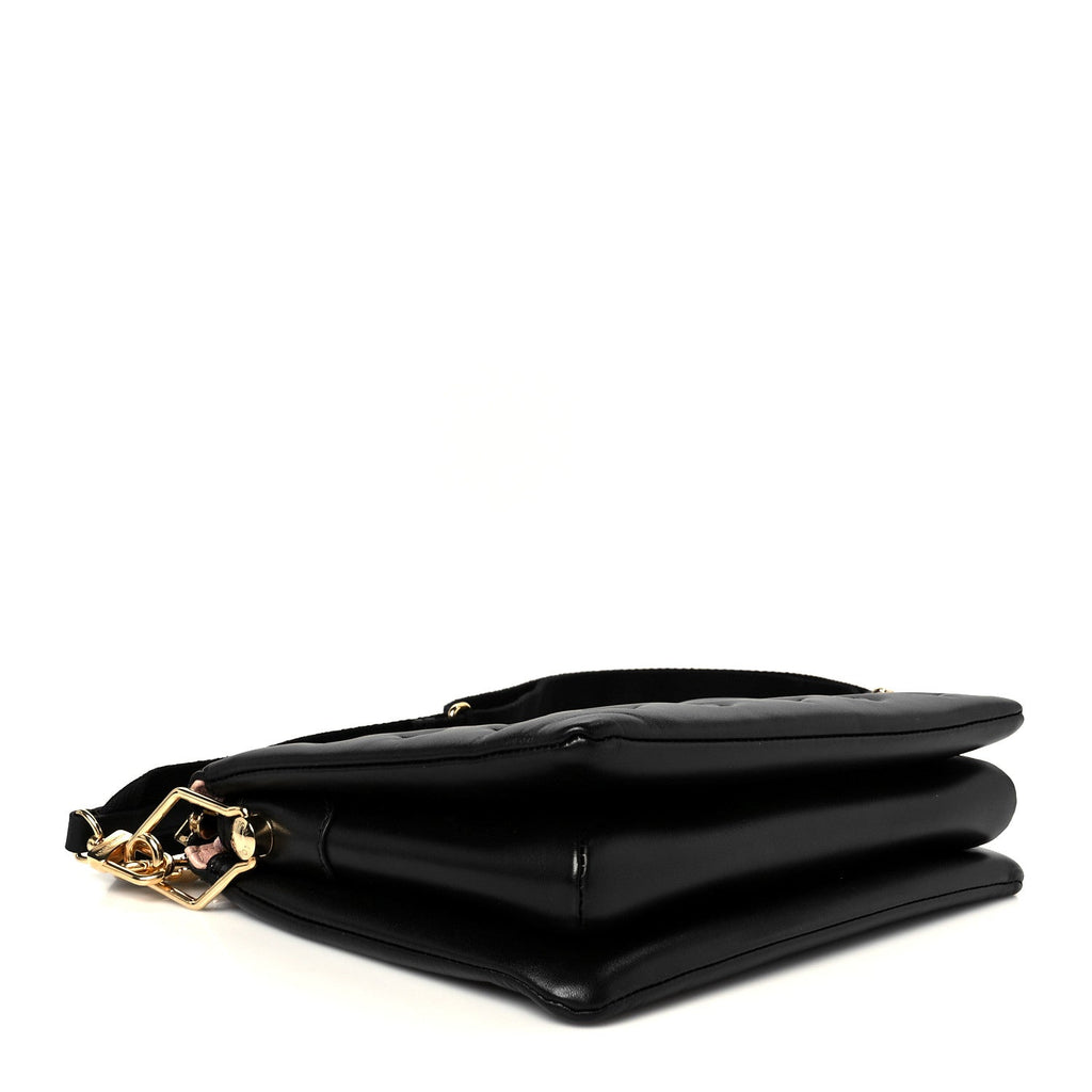 Louis Vuitton Lambskin Embossed Monogram Coussin PM Black