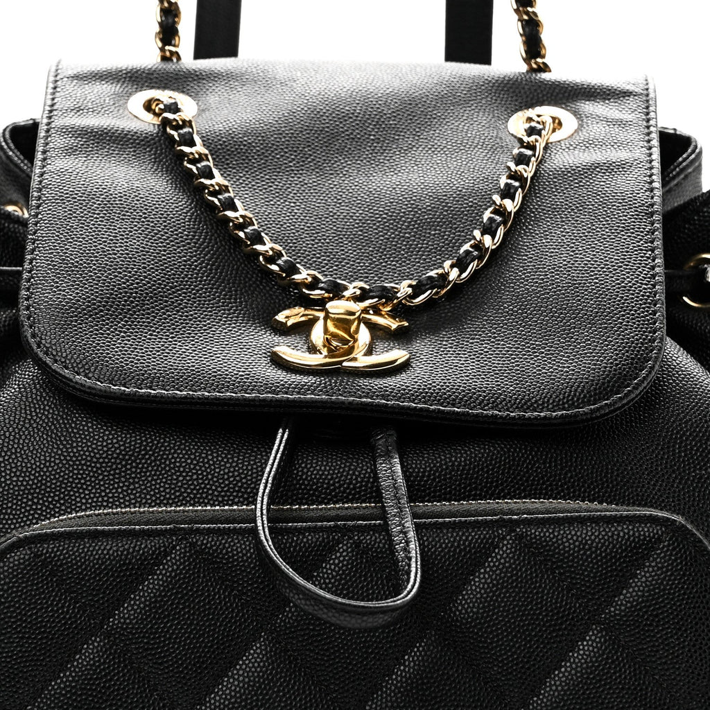 Chanel Caviar Quilted Business Affinity Backpack Black