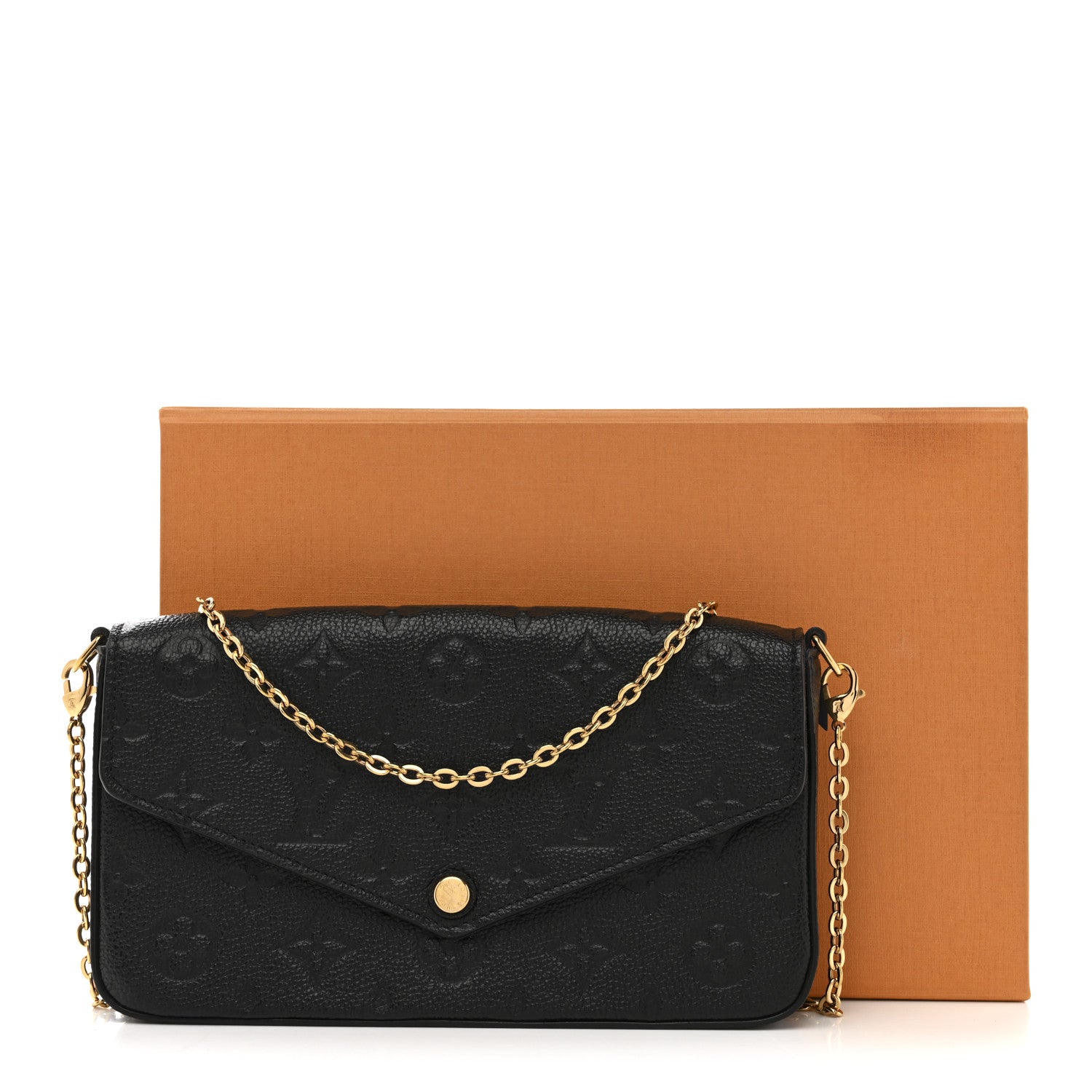 Louis Vuitton Empreinte Pochette Felicie Chain Wallet Black